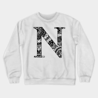 Mandala Letter Capital N Crewneck Sweatshirt